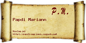 Papdi Mariann névjegykártya